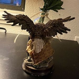 American bald eagle with American flag